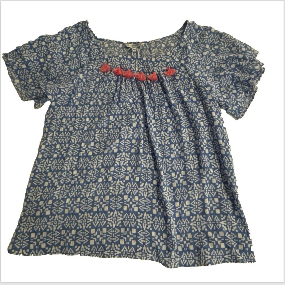 WOMEN'S SOUTHERN TIDE TASSLE FLUTTER SLEEVE TOP NWT CHARTING BLUE RETAIL $138